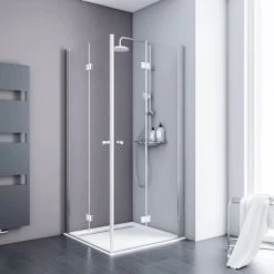 Schulte ExpressPlus Drehfalttür AlexaStyle2.0 Alunatur 90x90x192cm