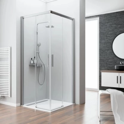 Schulte Eckeinstieg II Ohne Unteres Profil Kristall Trend Alu-Natur 200 X 90 Cm 1 Schulte Eckeinstieg II Ohne Unteres Profil Kristall Trend Alu-Natur 200 X 90 Cm