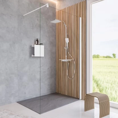 Schulte Walk In Frontteil Alexa Style 2.0 Mattweiß Klar Hell 200 Cm X 90 Cm 1 Schulte Walk In Frontteil Alexa Style 2.0 Mattweiß Klar Hell 200 Cm X 90 Cm