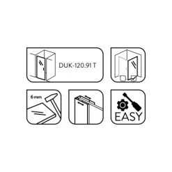 Baliv Seitenwand Für Duschkabine DUK-90.91W 90 Cm X 195 Cm Schwarz -Duschen Geschäft 4250312111031 WEB02 270521