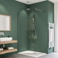 Breuer Walk-In Duschwand Entra Silber Matt Klarglas 140 Cm